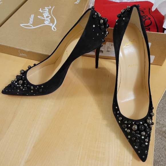 Christian Louboutin black suede heels - Picture 2 of 7